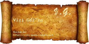 Vizi Géza névjegykártya